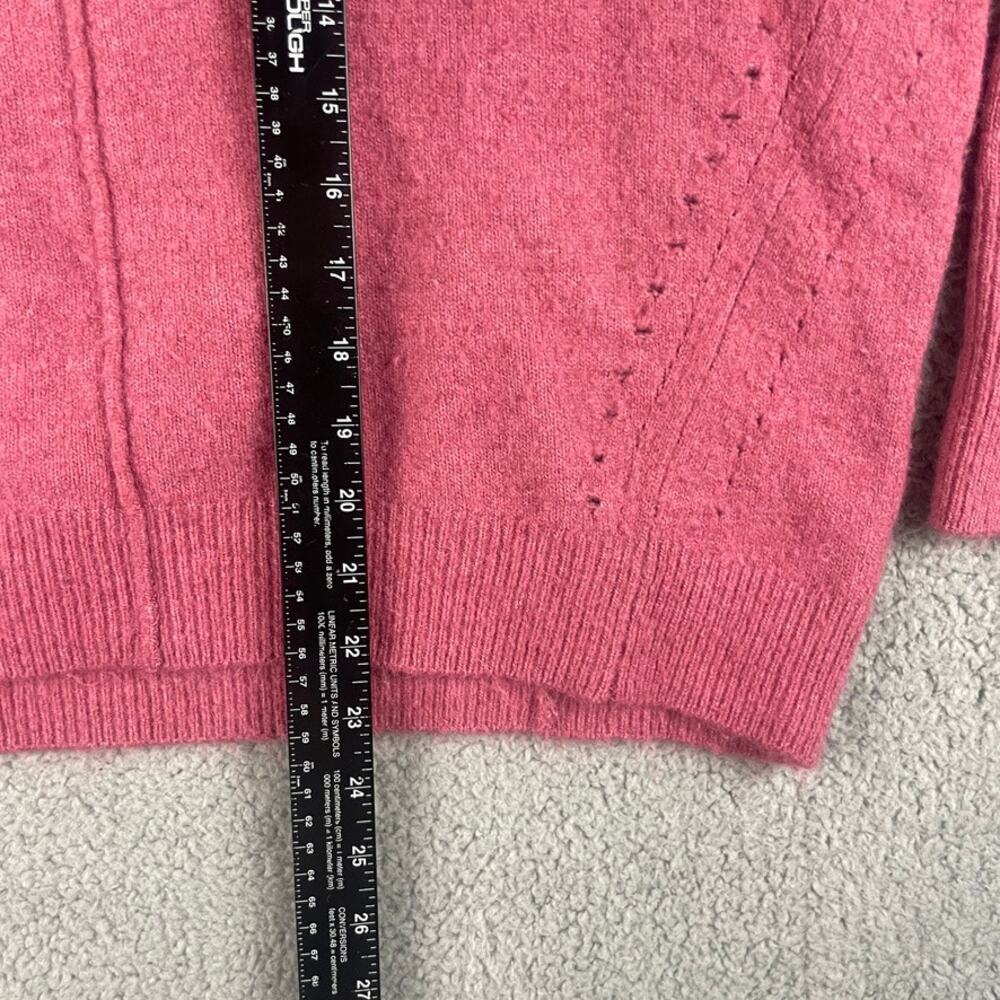 Topshop Women's 6 Pink Acrylic Polyester Elastane Crew Neck Long Sleeve Sweater - Picture 9 of 11